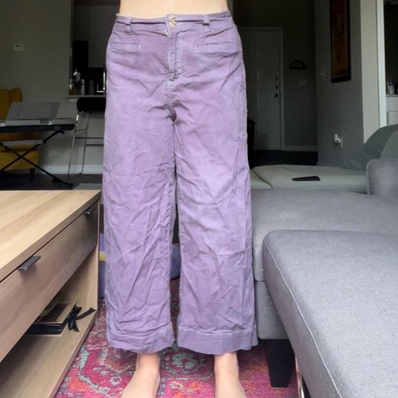 PURPLE COTTON PANTS - Picture 1 of 4